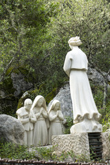 FATIMA, PORTUGAL - June 13, 2018: Fatima in Portugal is a place of revelation to the angel shepherds - obrazy, fototapety, plakaty