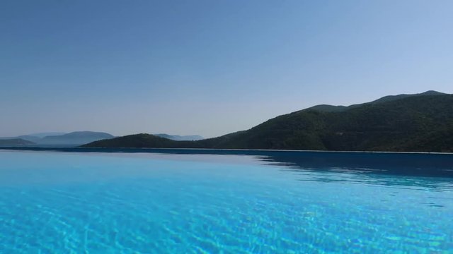 Infinity pool overlooking Greek islands