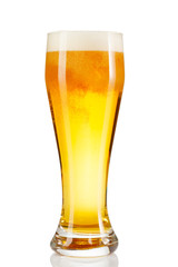glass of beer isolated on white background.
