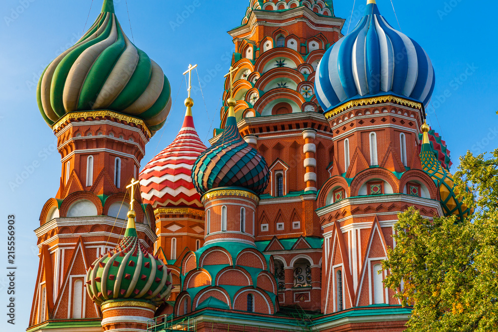 Wall mural St. Basil's Cathedral in the morning, Moscow, Russia