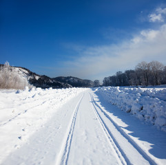 winter landscape with road
