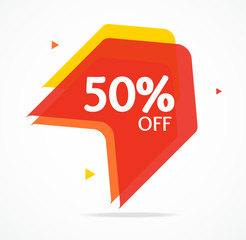 Sale Banner Sticker Abstract Geometric Design. Vector