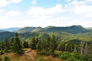 Fototapeta na wymiar Panorama górska - Góry Kamienne, Sudety