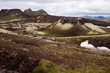 Volcanic landscape in Fjallabak Nature Reserve , Iceland