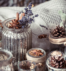 autumn composition in the interior