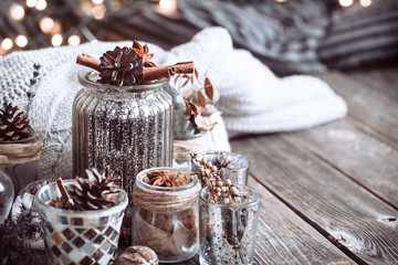 autumn composition in the interior