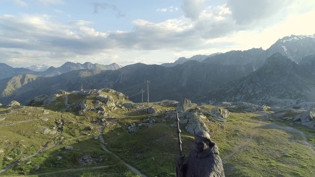 Views from St Bernard on the Swiss and Italian Border in the Alps