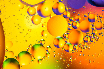 Scientific image of cell membrane. Macro up of liquid substances. Abstract molecule atom...