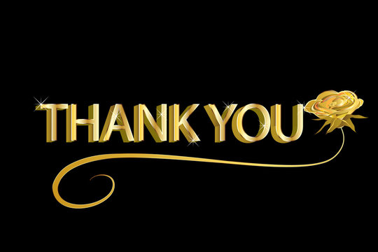 Thank you card in gold design