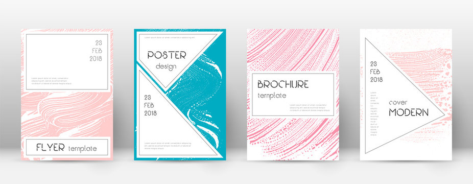 Cover page design template. Stylish brochure layout. Charming trendy abstract cover page. Pink and b
