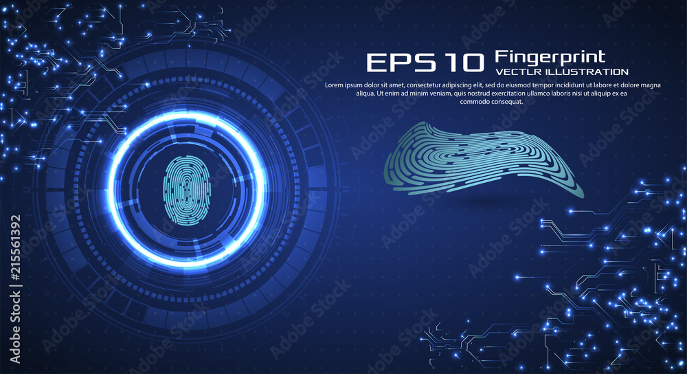 Leinwandbilder abstract technology background. cyber security concept. finger scan in futuristic style. biometric i