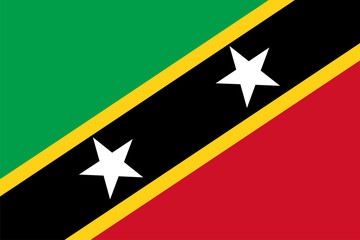 Fototapeta premium Saint Kitts and Nevis flag vector. Caribbean country flag.