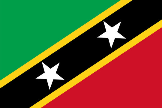 Naklejki Saint Kitts and Nevis flag vector. Caribbean country flag.