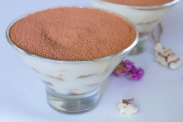 gentle coffee dessert. cookies in cream.thiramisu.macro