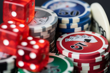 Poker, chips, casino, game, bet, background, cube