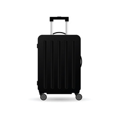 travel suitcase in black color with wheels illustration
