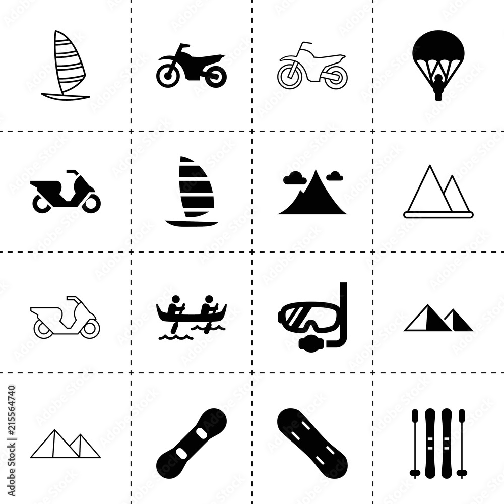 Canvas Prints Set of 16 extreme filled and outline icons