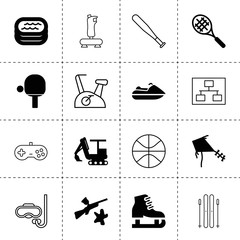 Set of 16 activity filled and outline icons