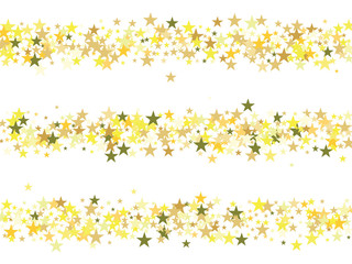 Gold Stars Confetti Vector Magic Cosmic Light Garland. Christmas Birthday Party Scatter Gamour Sparkles Glowing Celebration Decoration. Noble Rich New Year Holiday Premium Texture Star Dust Explosion.