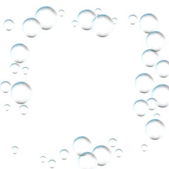 Frame for processing of transparent bubbles. Background of air bubbles