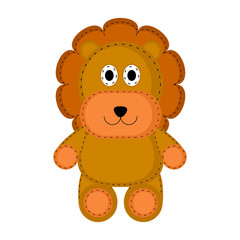 Isolated stuffed lion toy icon