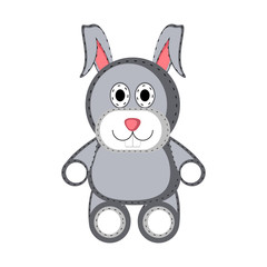 Isolated stuffed rabbit toy icon