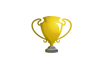 Shiny Trophy Logo Design Illustration