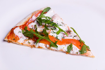 Pizza with salmon