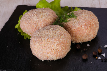 Raw pork cutlet