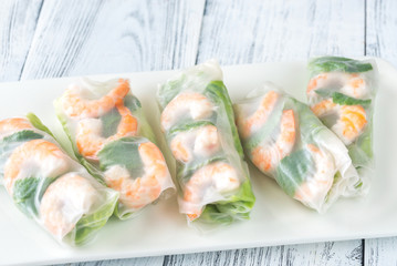 Shrimp rice paper rolls