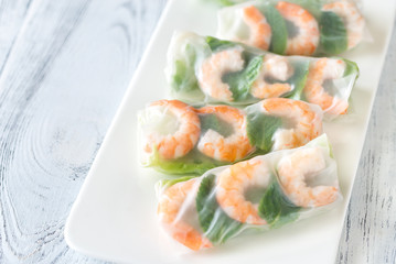 Shrimp rice paper rolls