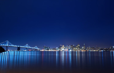 Fototapeta premium deep blue cityscape