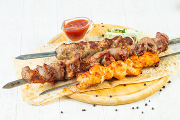 Grilled meat kebab mix