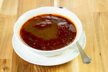 Spicy lentil soup.