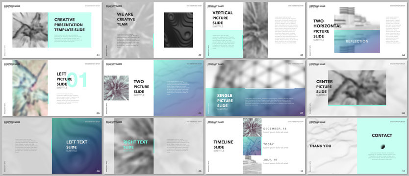 Minimal presentations design, portfolio vector templates with elements on white background. Multipurpose template for presentation slide, flyer leaflet, brochure cover, report, marketing, advertising.