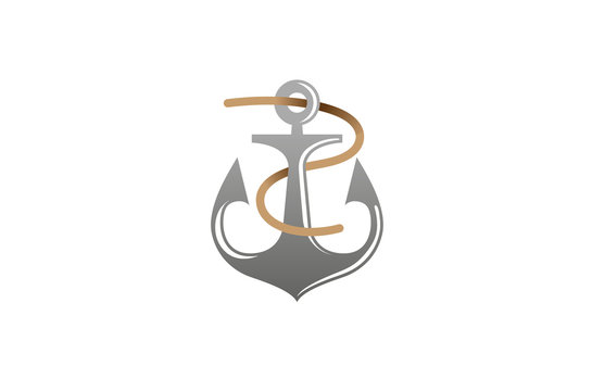 Creative Anchor Rope Logo Design Illustration