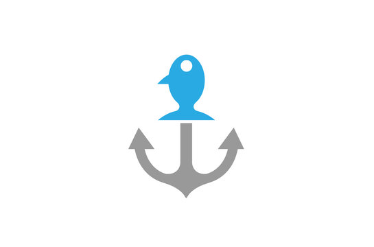 Creative Anchor Fish Logo Design Illustration