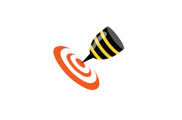 Bee Target Goal Logo Design Illustration