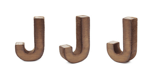 Fototapeta premium Single sawn wooden letter isolated