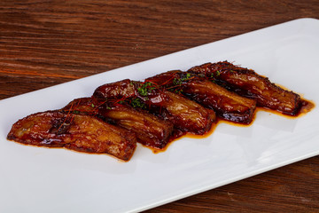 Roasted eggplant slices