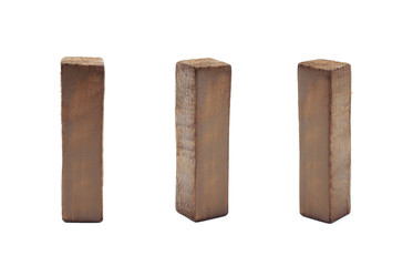Single sawn wooden letter isolated