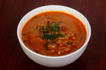 Russian traditional soup Rassolnik