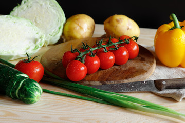 fresh vegetables board