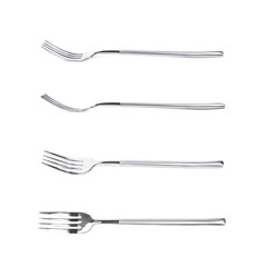 Metal dinner fork isolated