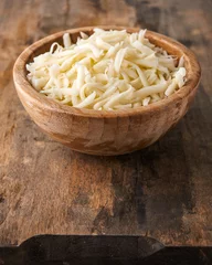 Foto op Plexiglas grated mozzarella cheese © kiboka