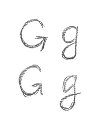 Hand drawn letter set isolated