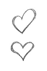 Hand drawn heart shape isolated