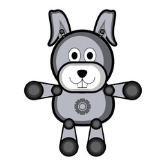 Isolated stuffed rabbit toy icon