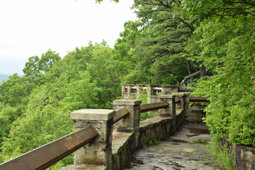 Fototapeta premium View from Rimrock overlook on a cloudy day in Allegheny National Forest