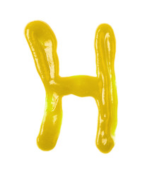 Single letter made of sauce isolated